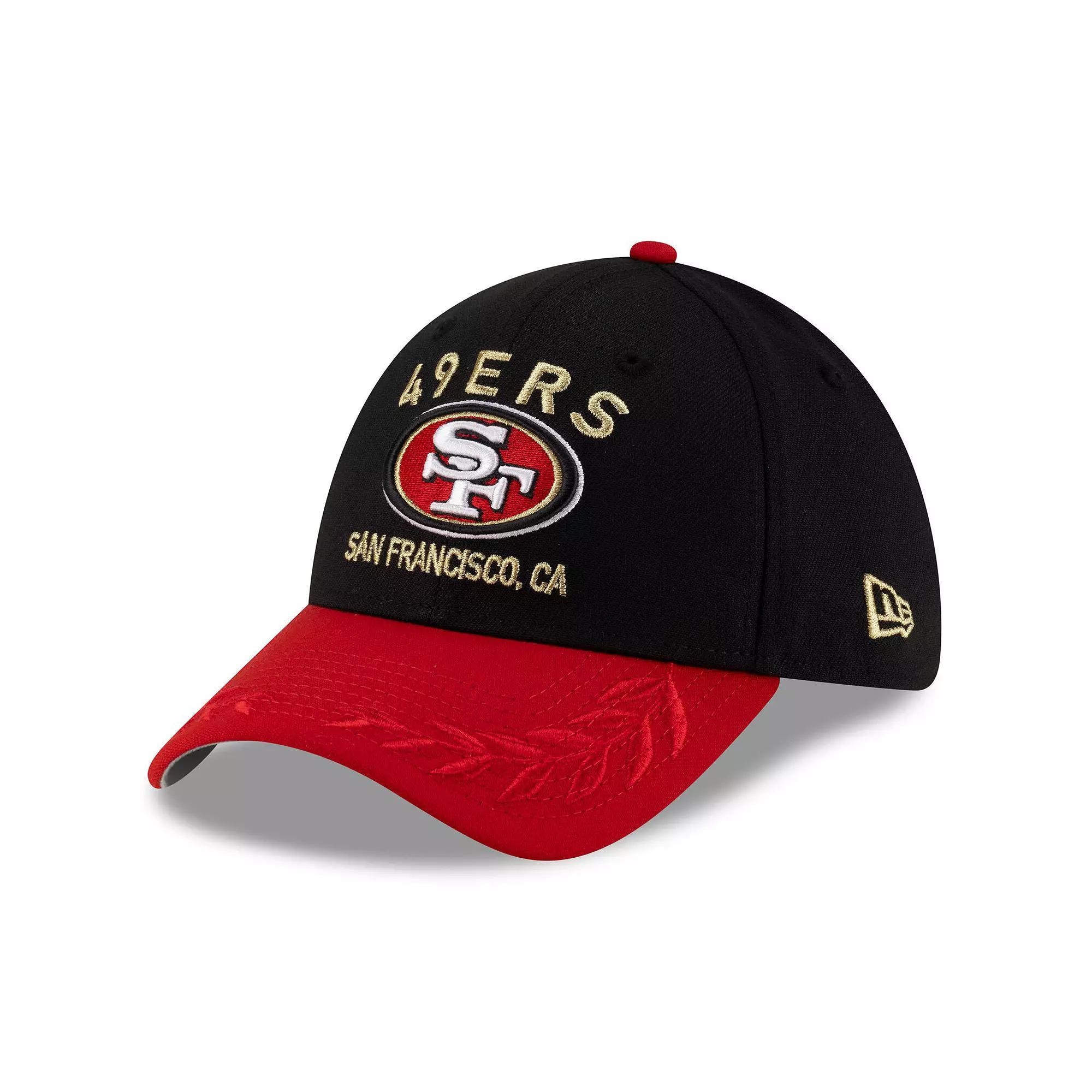 Men's New Era  Black/Scarlet San Francisco 49ers 2025 NFL Draft 39THIRTY Flex Hat, Size: Small/Medium Product Image