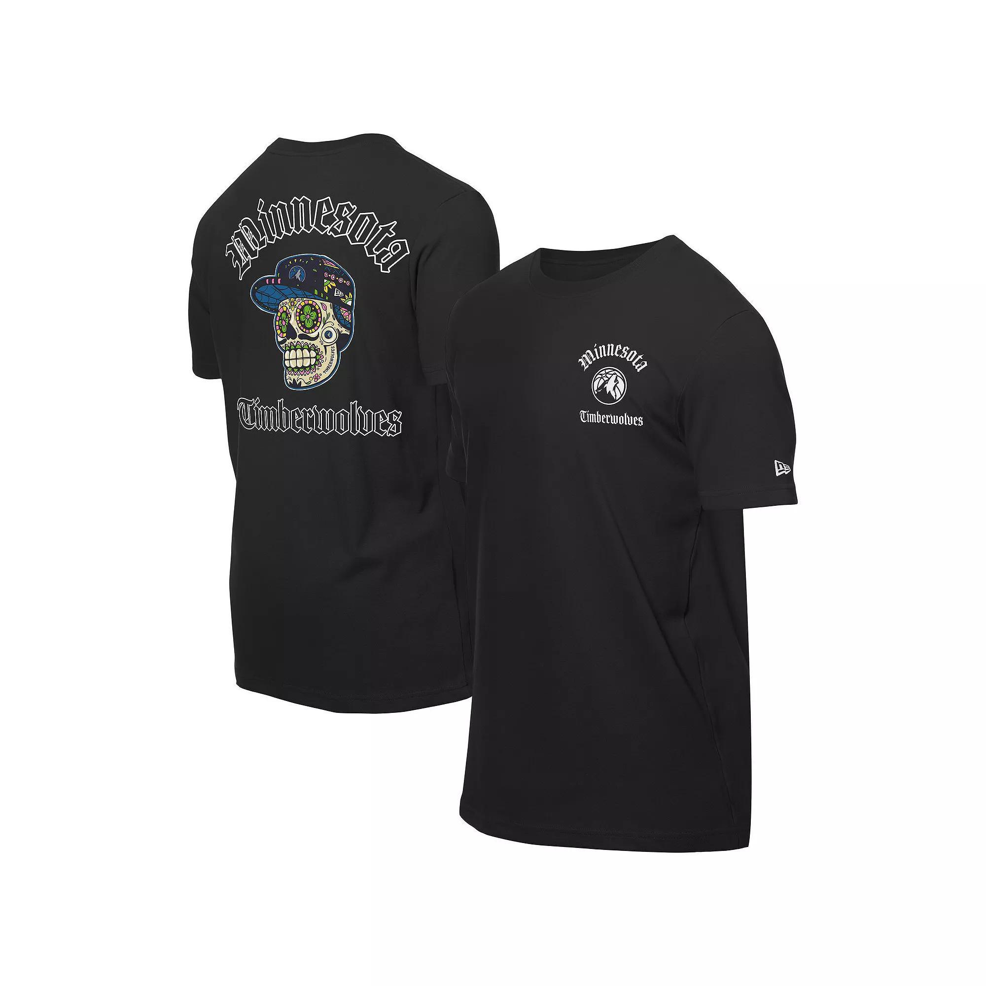 Men's New Era Black Minnesota Timberwolves Sugar Skulls T-Shirt, Size: Small Product Image