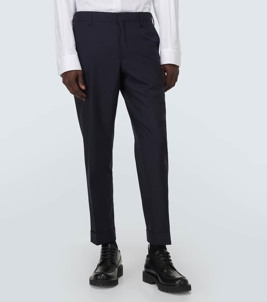 DRIES VAN NOTEN Philip Wool Tapered Pants In Blue Product Image
