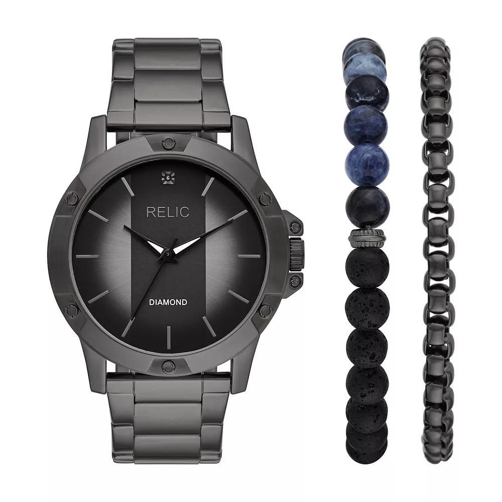 Relic by Fossil Men's Rylan Gunmetal Tone Watch Set, Size: Large, Grey Product Image