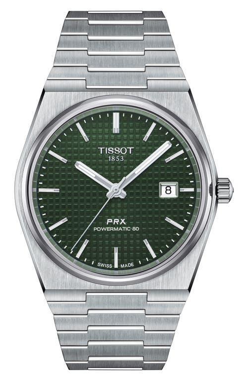 Tissot Mens Prx Automatic Stainless Steel Tonneau Bracelet Watch Product Image