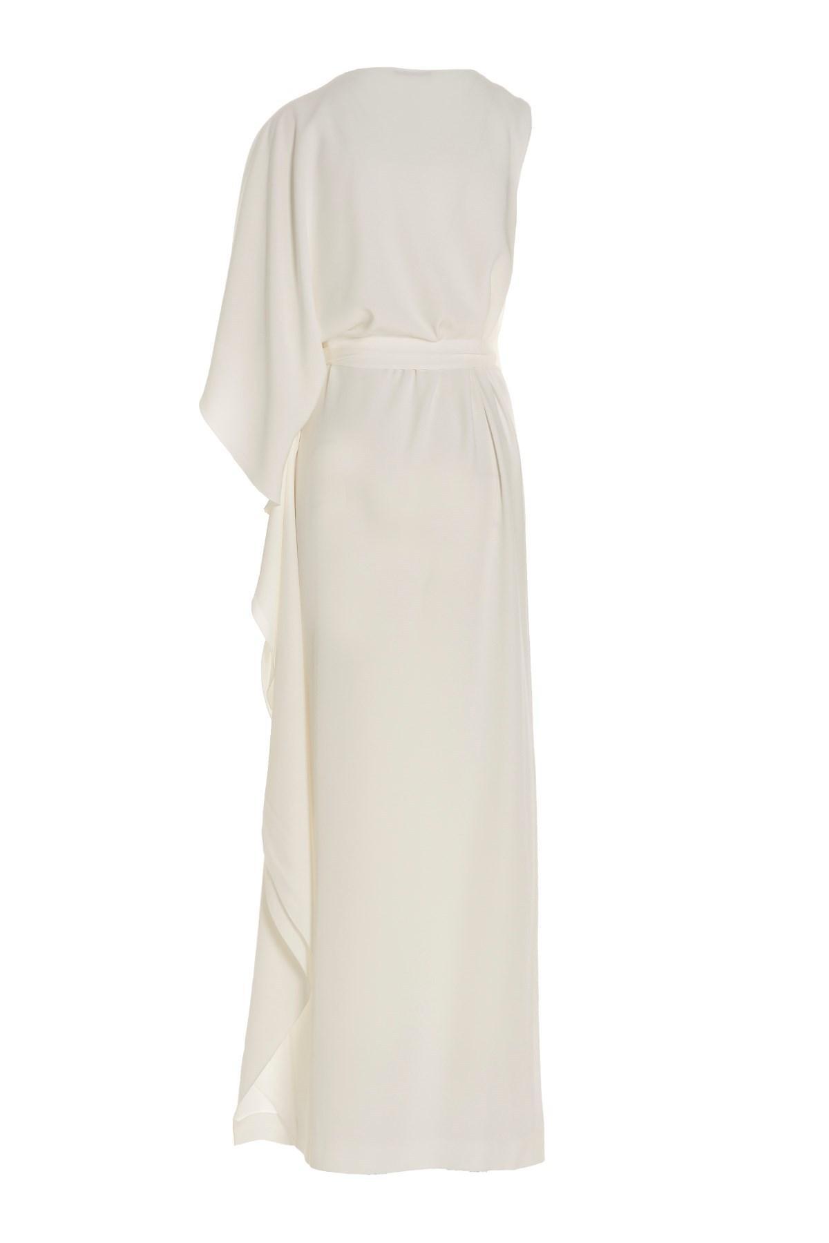 ALBERTA FERRETTI One-shoulder Draped Maxi Dress In White Product Image