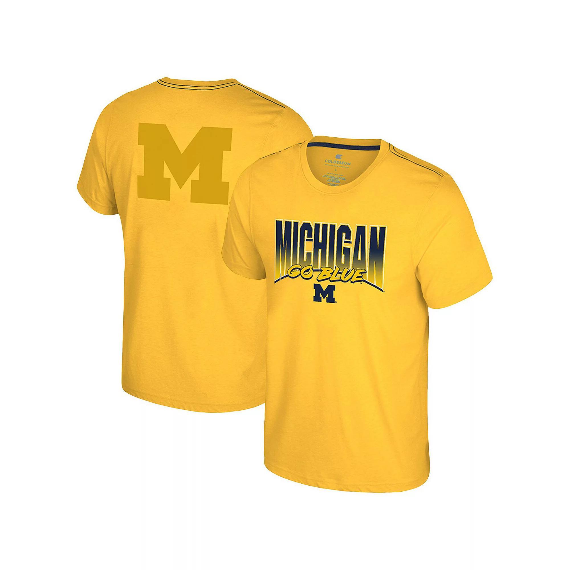 Men's Colosseum Maize Michigan Wolverines Dual Logo T-Shirt, Size: Large, Gold Product Image