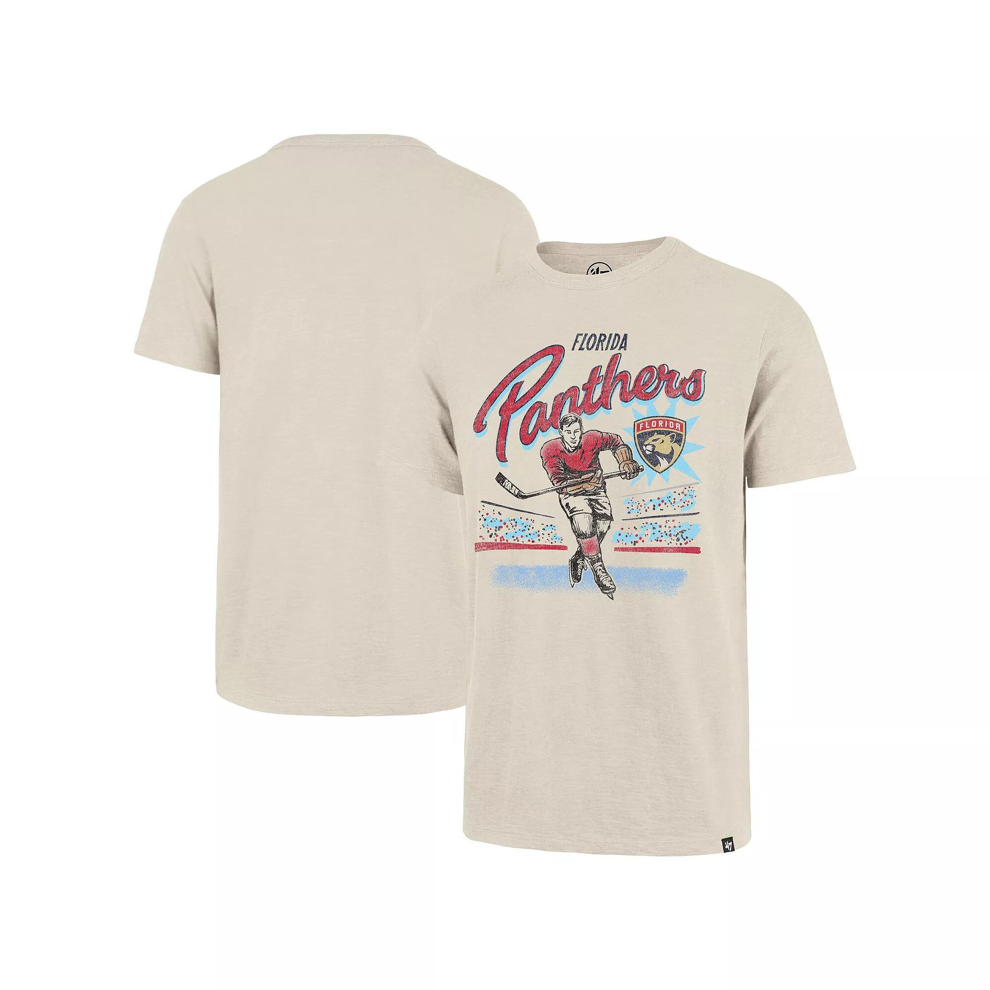 Men's '47  Natural Florida Panthers Hockey Player Golden Age Scrum T-Shirt, Size: Small, Pnt Beige Product Image