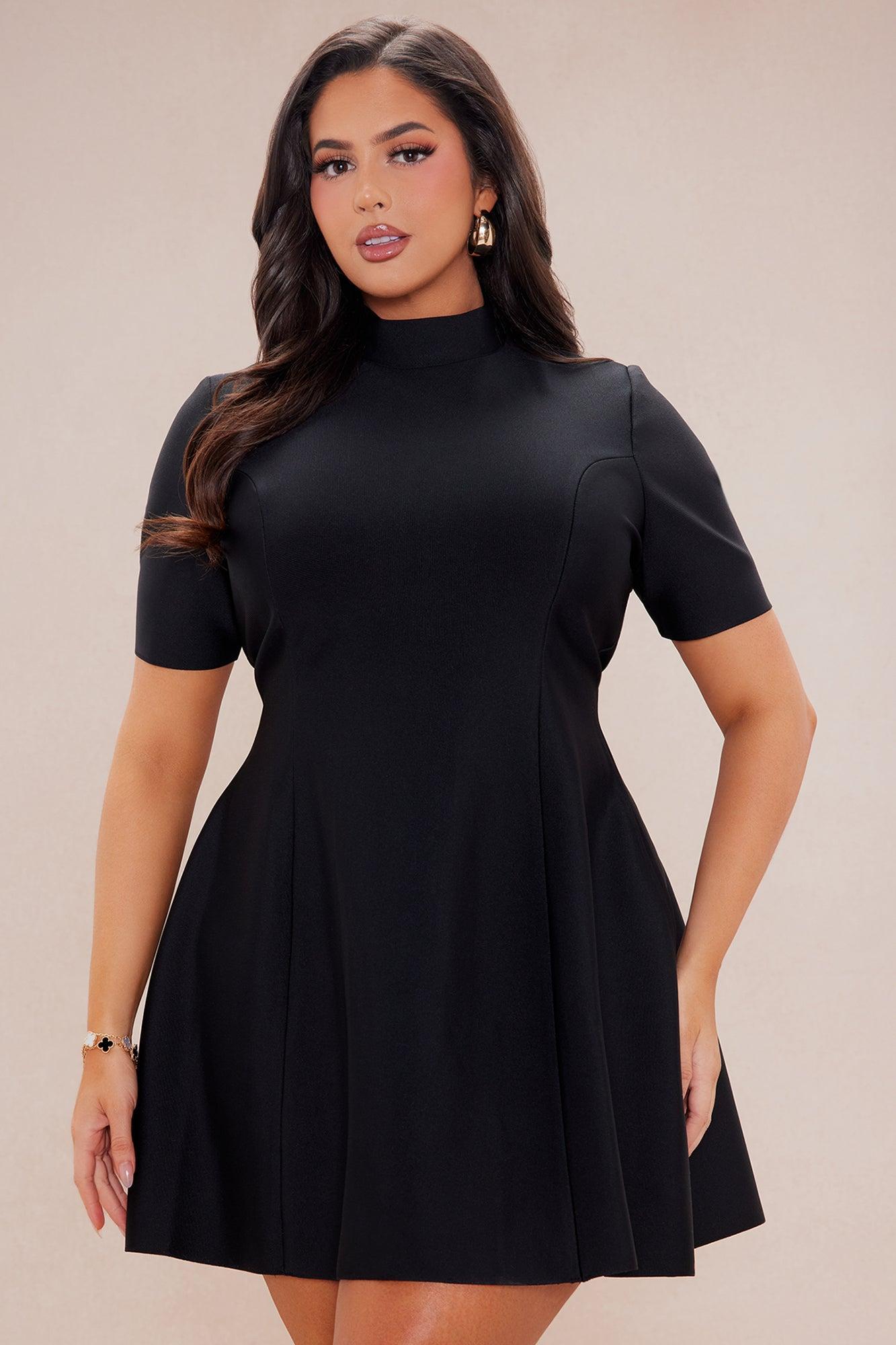 Blakely Bandage A Line Mini Dress - Black Product Image