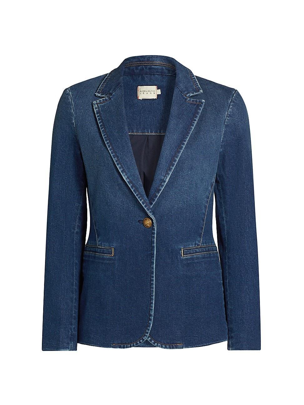 Womens Macey Fitted Denim Blazer Product Image