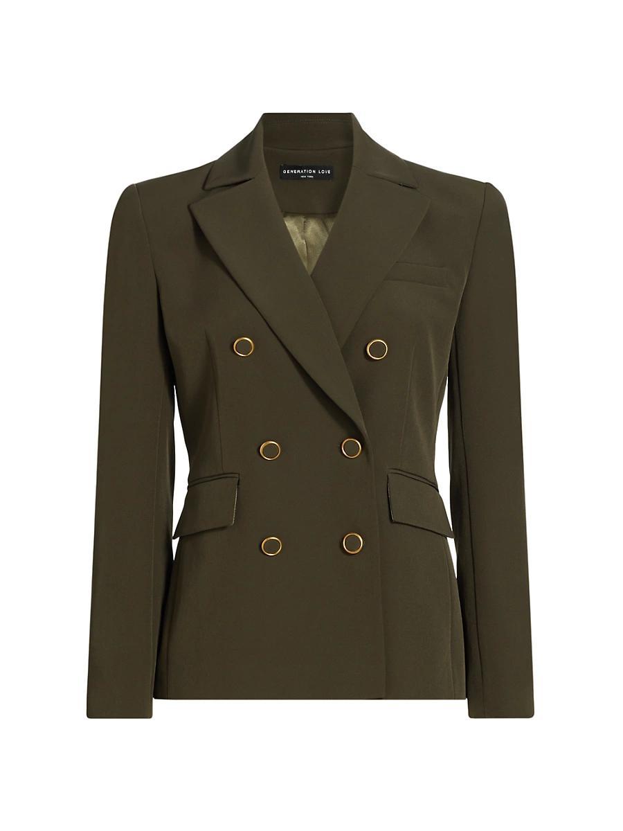 Womens Arielle Crepe Double-Breasted Blazer Product Image