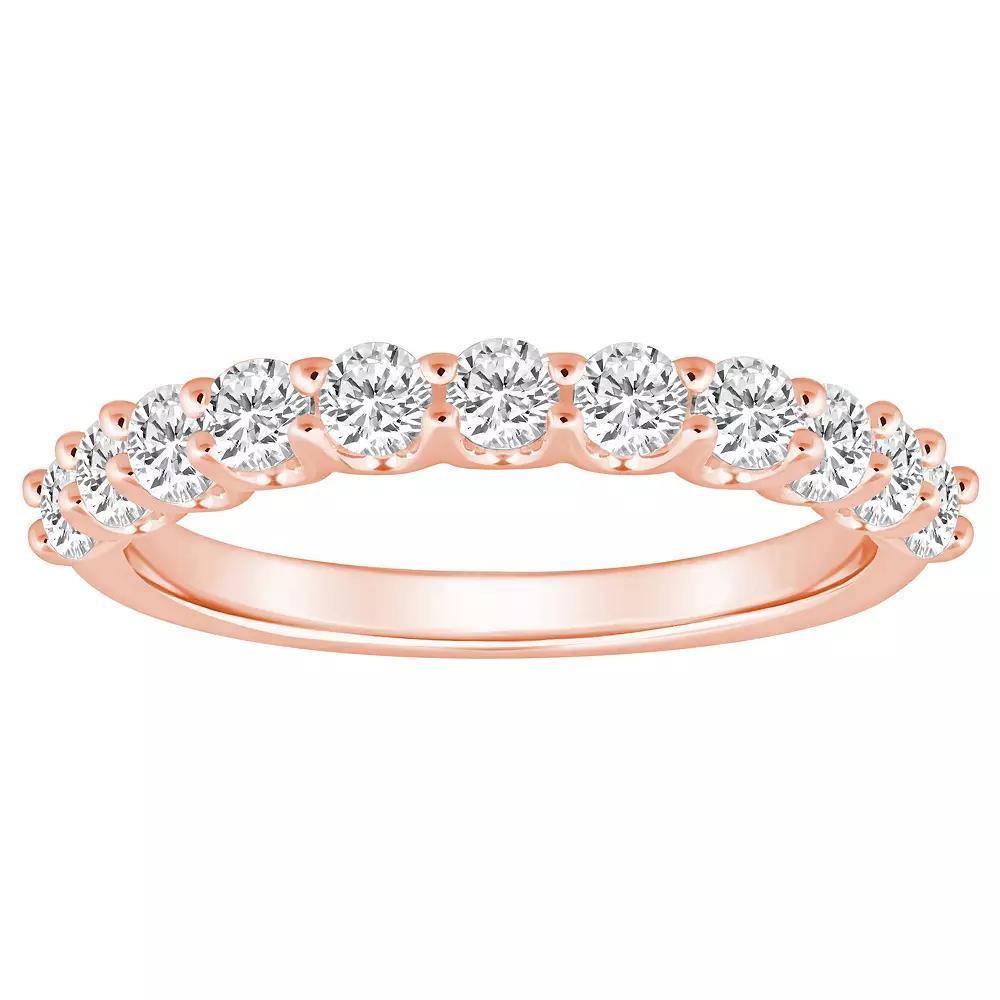 Alyson Layne 14k Gold 1 1/10 Carat T.W. Diamond 11-Stone Wedding Band, Womens Pink Product Image
