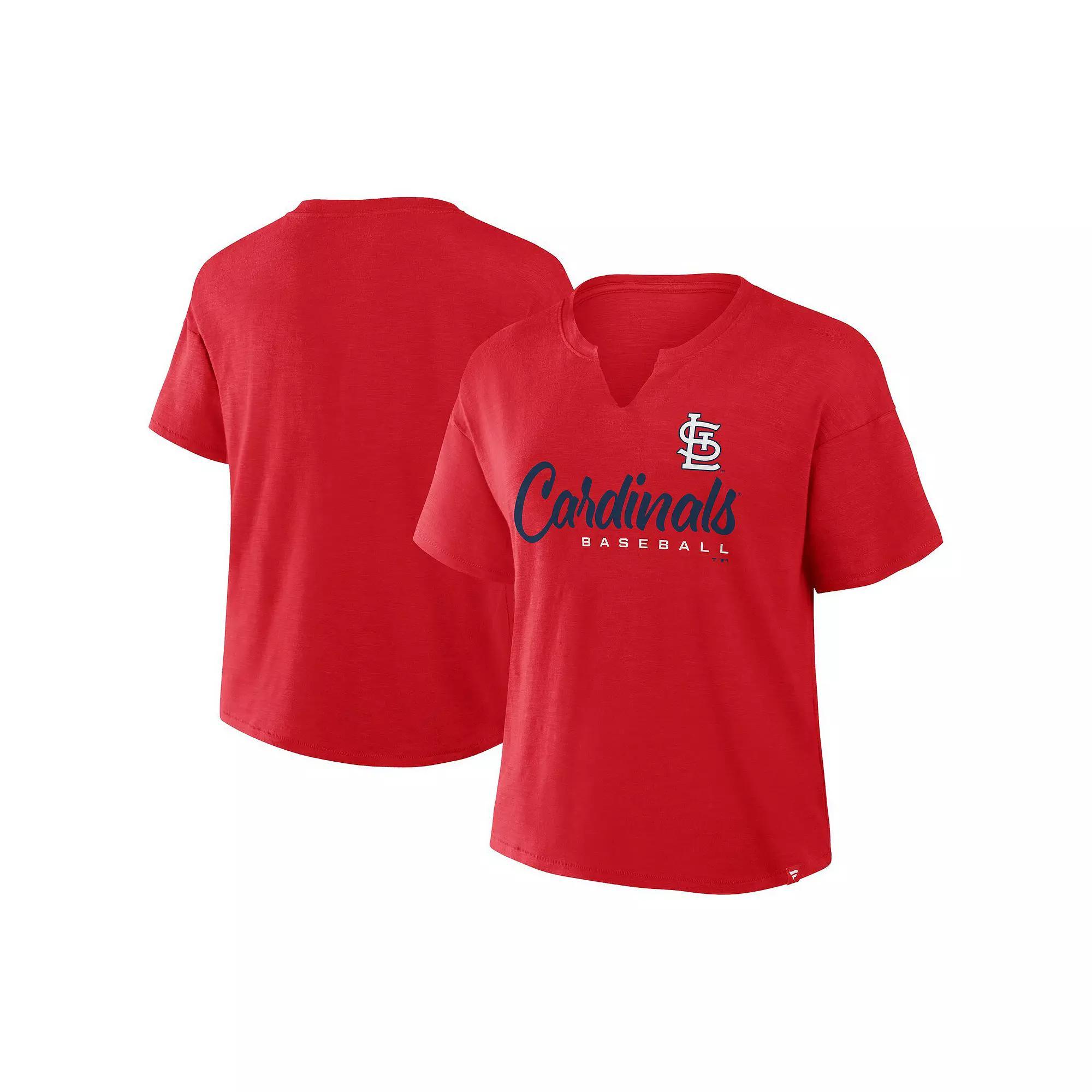 Women's Fanatics Red St. Louis Cardinals Fan Fave Stadium Slub Boxy T-Shirt, Size: Small Product Image