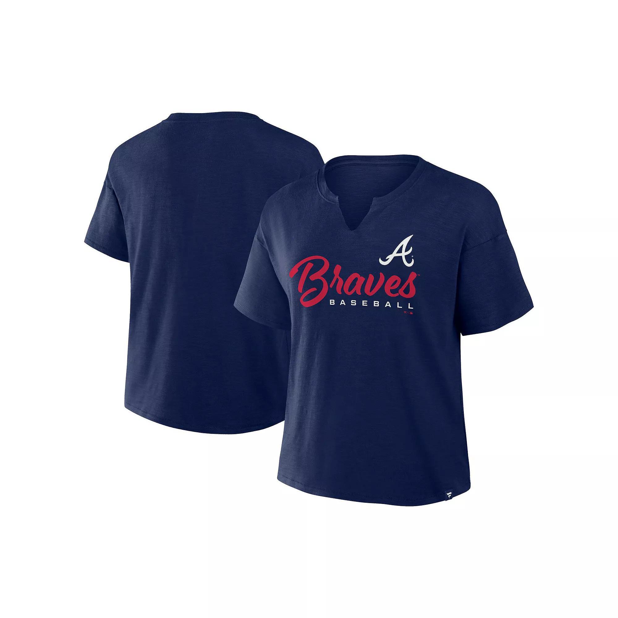 Women's Fanatics Navy Boston Red Sox Fan Fave Stadium Slub Boxy T-Shirt, Size: 2XL, Blue Product Image