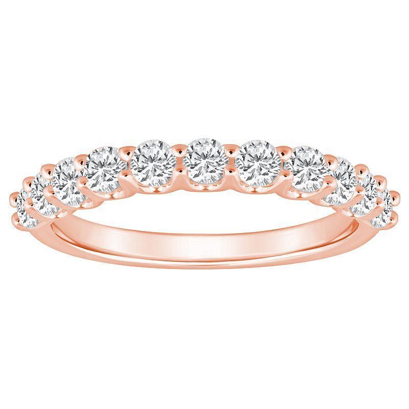 Alyson Layne 14k Gold 1 1/10 Carat T.W. Diamond 11-Stone Wedding Band, Womens Pink Product Image