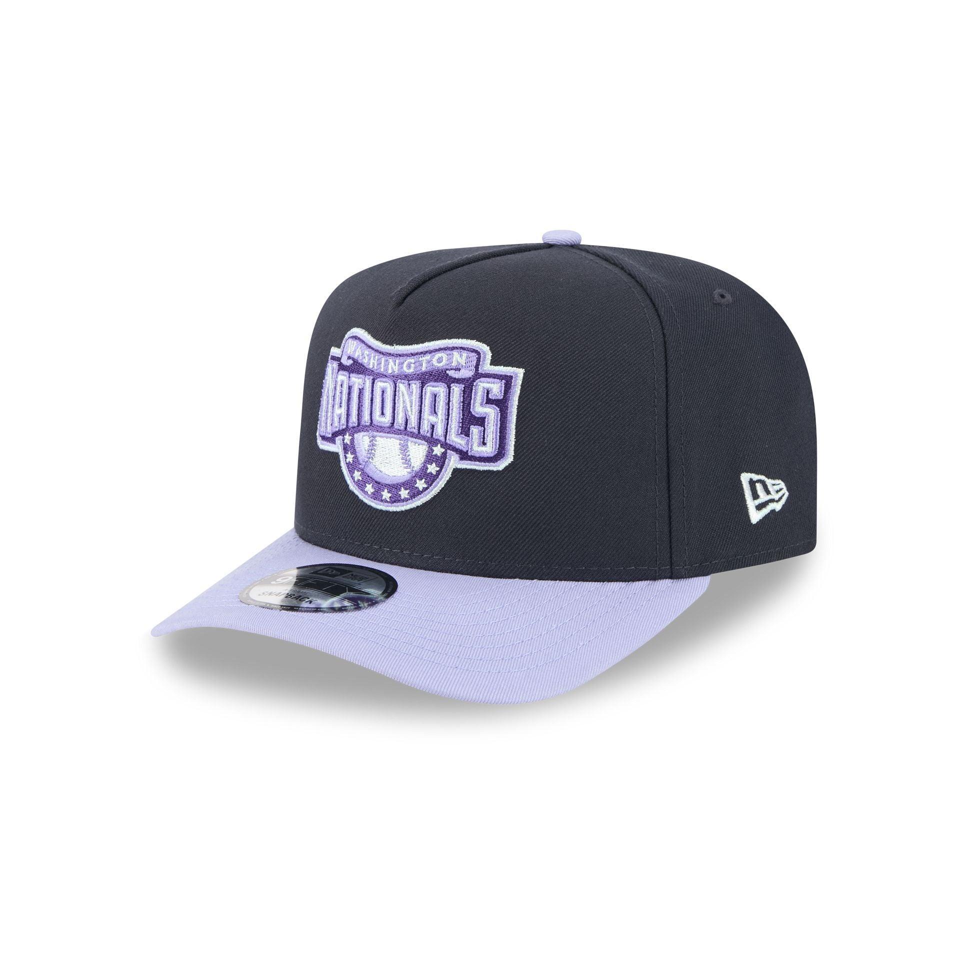Washington Nationals Navy Lavender 9FIFTY A-Frame Snapback Hat Male Product Image