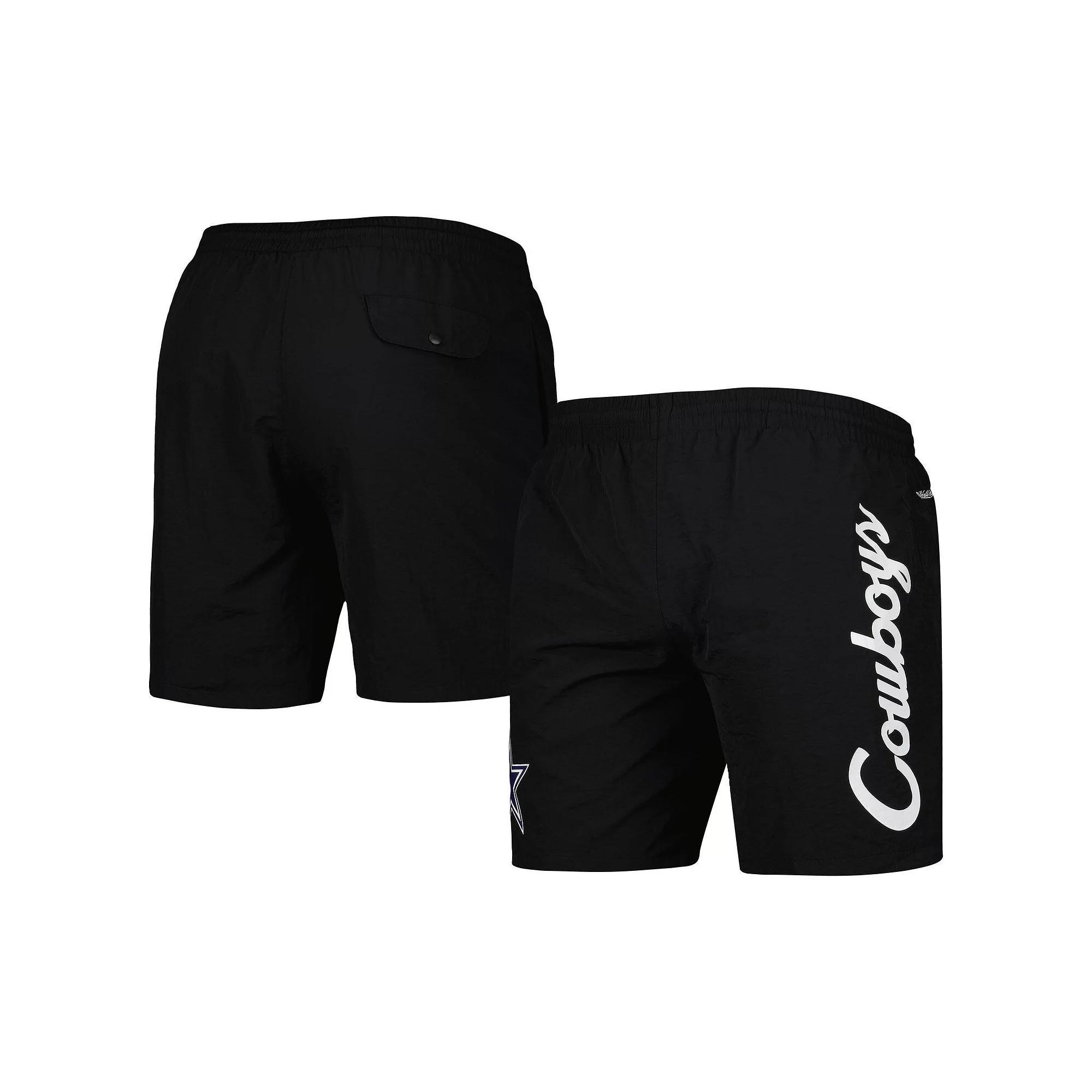 Men's Mitchell & Ness Black Dallas Cowboys Team Essentials Nylon Shorts, Size: XL Product Image