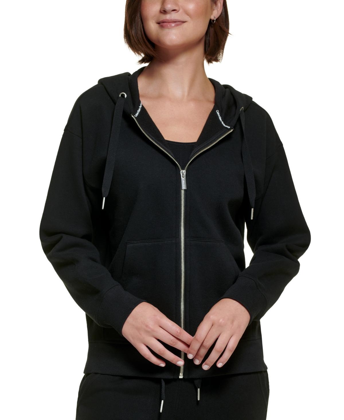 Calvin Klein Performance Womens Fleece Long-Sleeve Zip-Front Hoodie Product Image