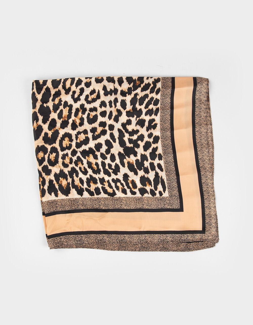FULL TILT Leopard Print Satin Scarf - LEOPARD Product Image