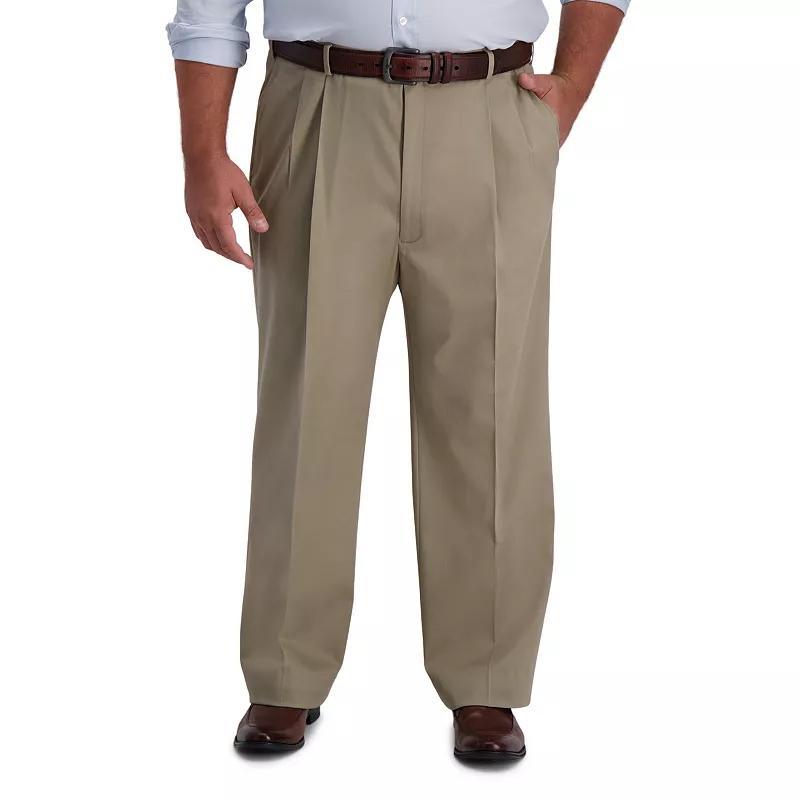 Big & Tall Haggar Iron-Free Premium Khaki Classic-Fit Pleat Pants, Mens Product Image