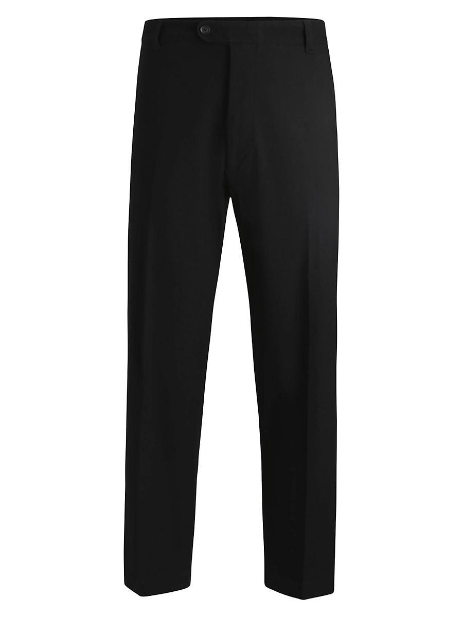 Mens Straight-Fit Trousers in Stretch-Cotton Dobby Product Image