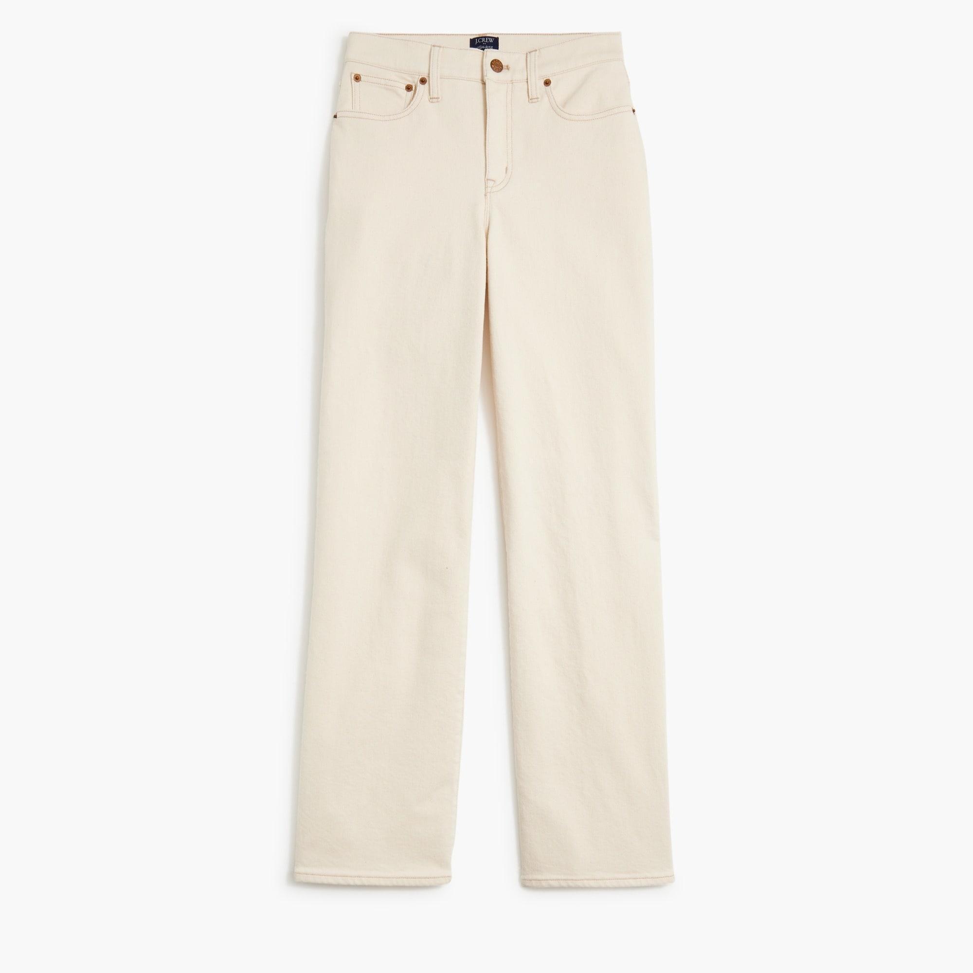 Slim wide-leg ecru jean in all-day stretch Product Image