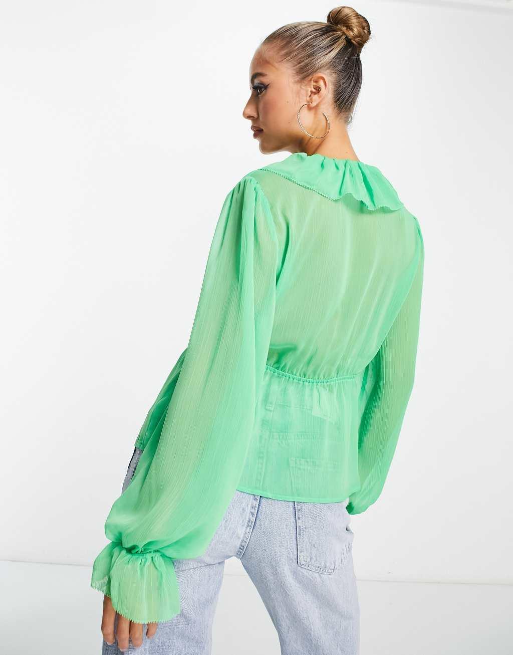 Mango ruffle blouse Product Image