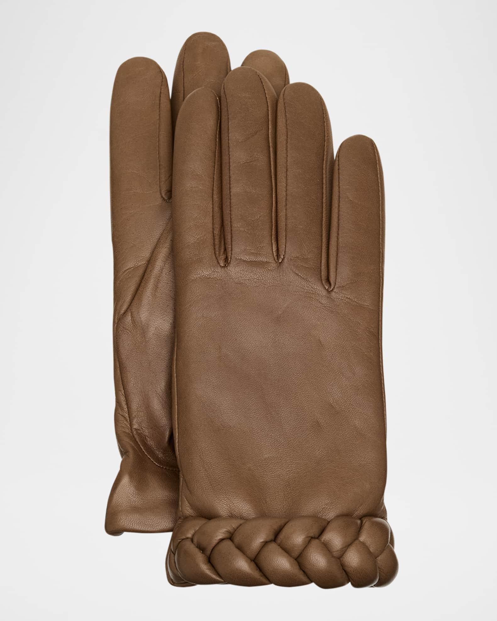 Edith Braided Leather Gloves  Product Image