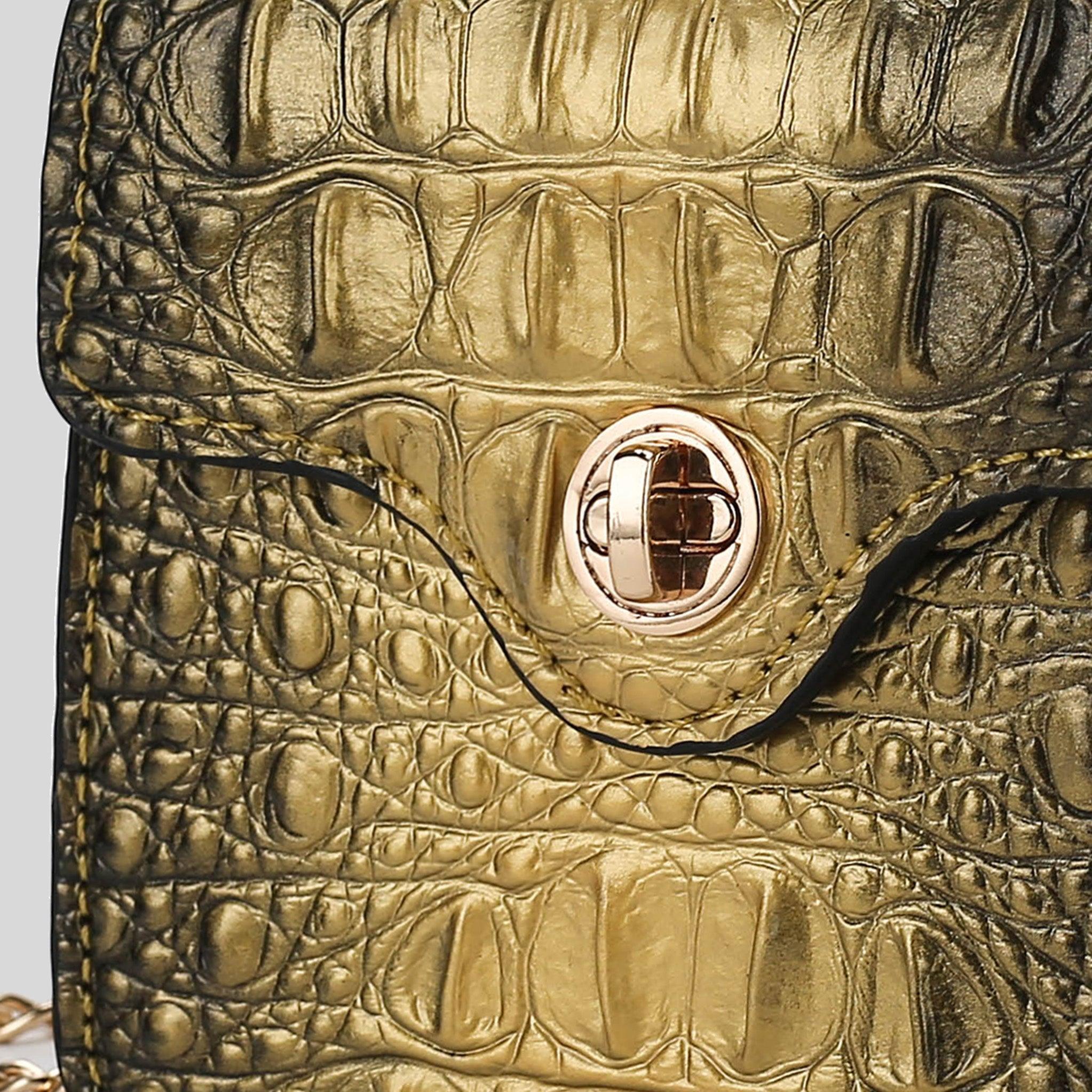 MKF Collection Women's Luxe Croc-Embossed Mini Satchel Female Product Image
