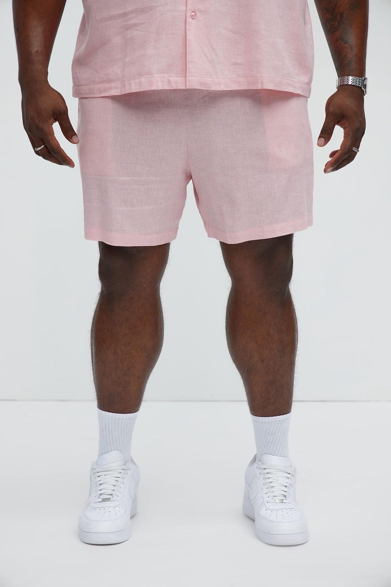 Bahamas Linen Shorts - Pink Product Image