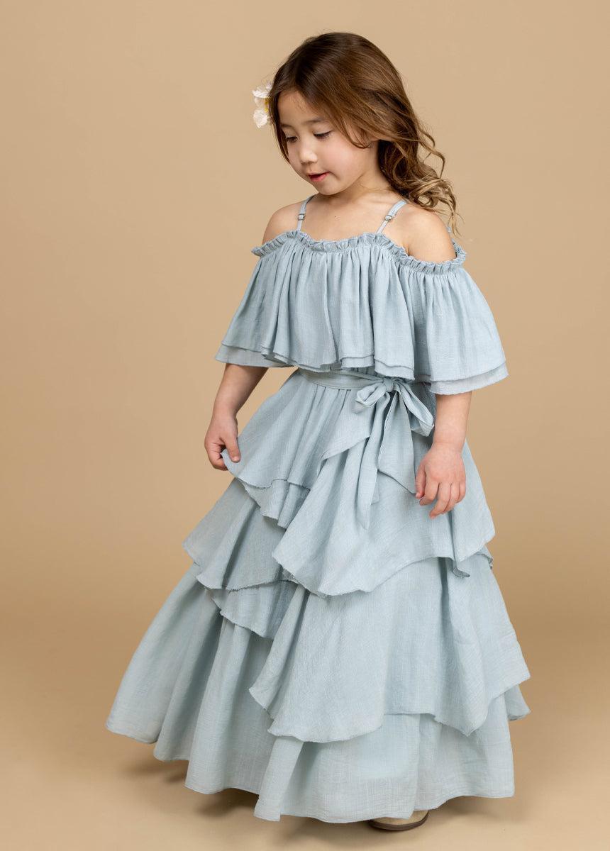 Litta Dress in Pale Blue Girls Product Image
