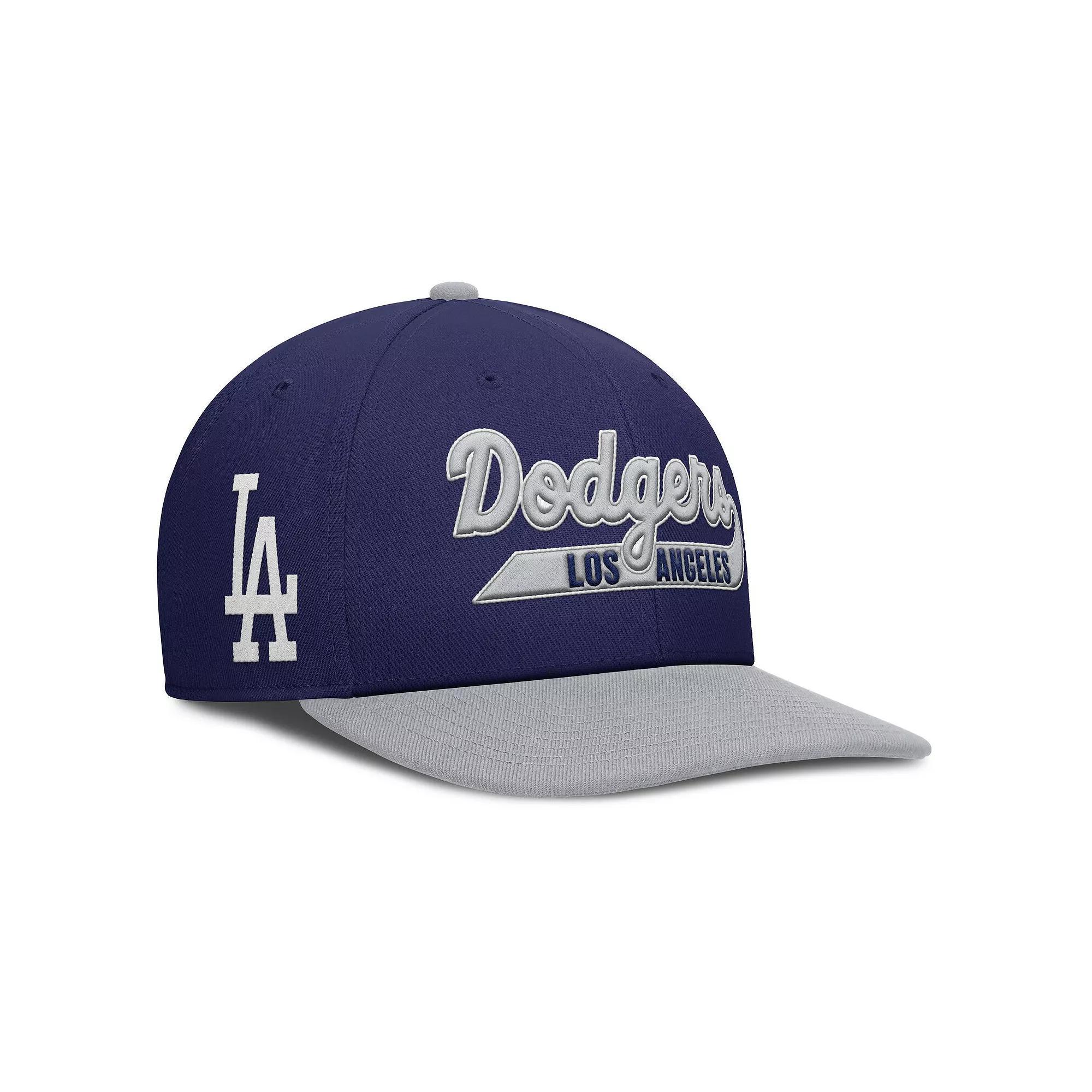 Men's Nike Navy/Gray Los Angeles Dodgers Pro Performance Snapback Hat, Size: Medium/Large, Blue Product Image