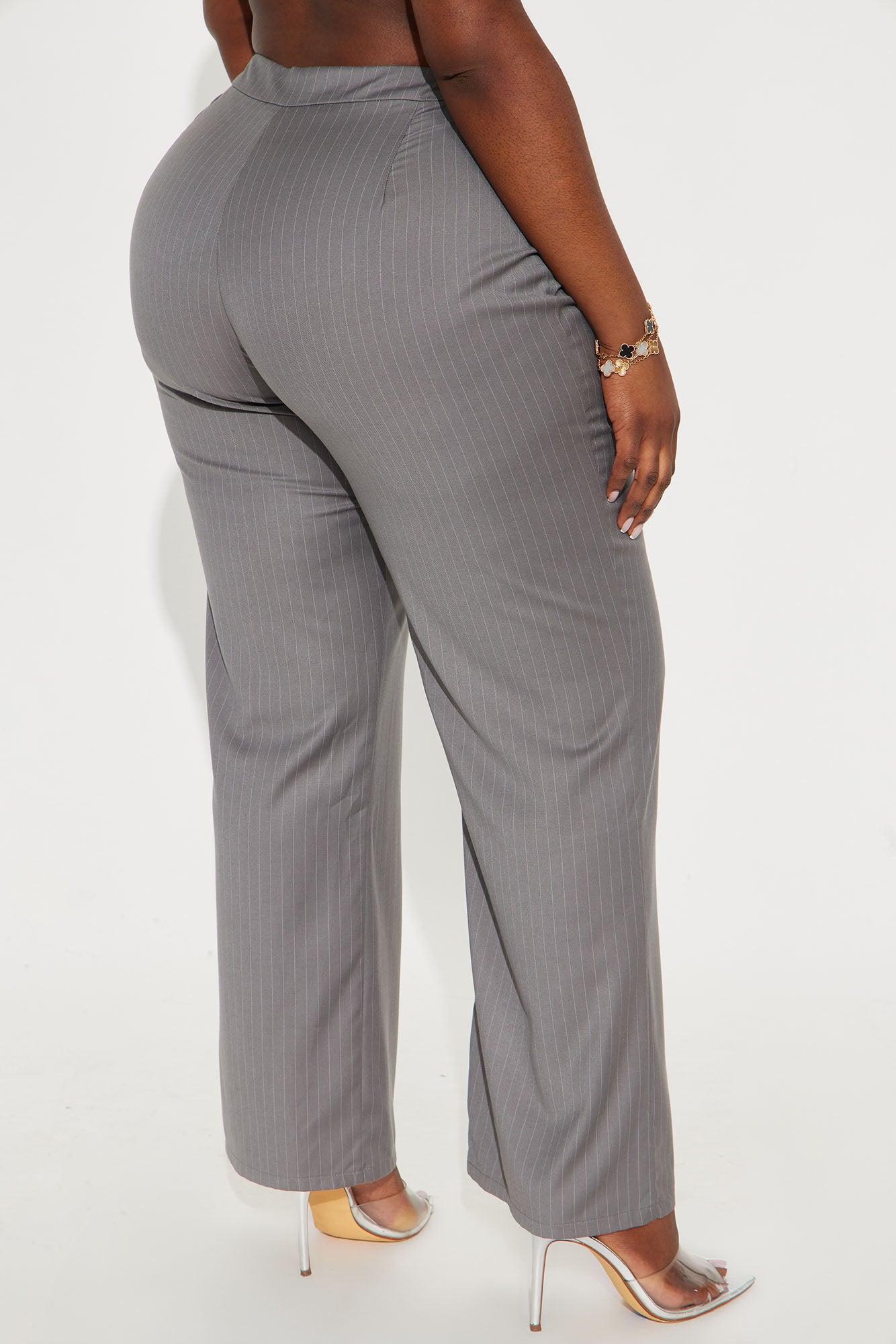 Lesson Learnt Pinstripe Trouser - Charcoal Product Image