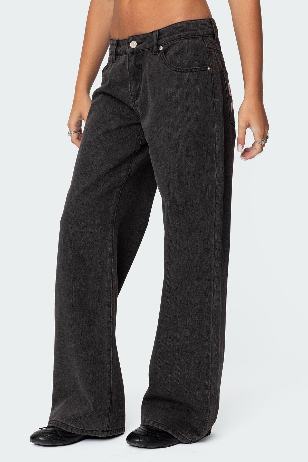 Bow Pocket Relaxed Jeans Product Image