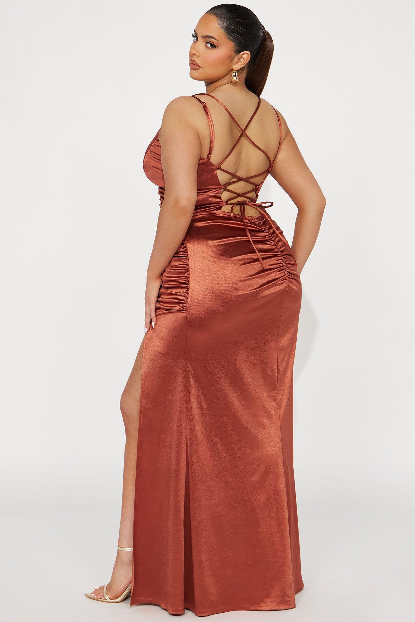 Ashley Tricot Gown - Rust Product Image