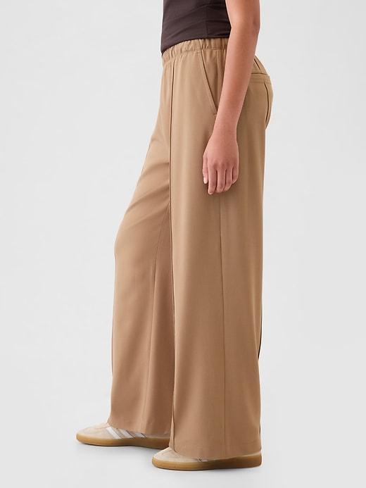 Wide-Leg Seamed Pull-On Pants Product Image