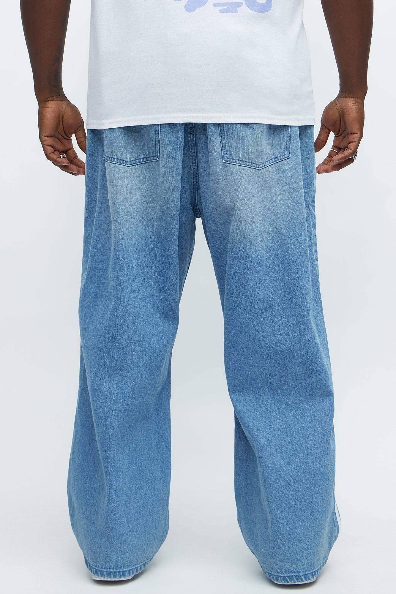 Running These Streets Baggy Jeans - Light Blue Wash Product Image