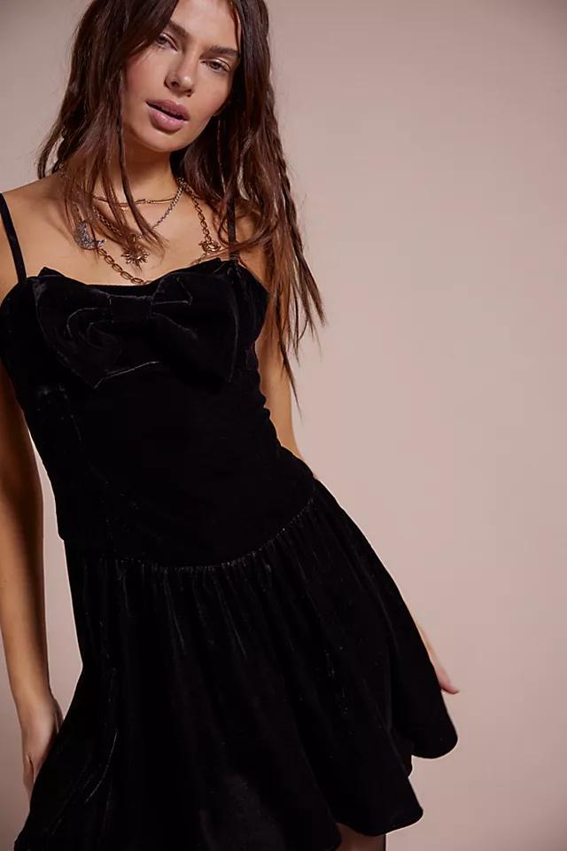 For Love & Lemons Martini Olive Velvet Mini Dress Product Image