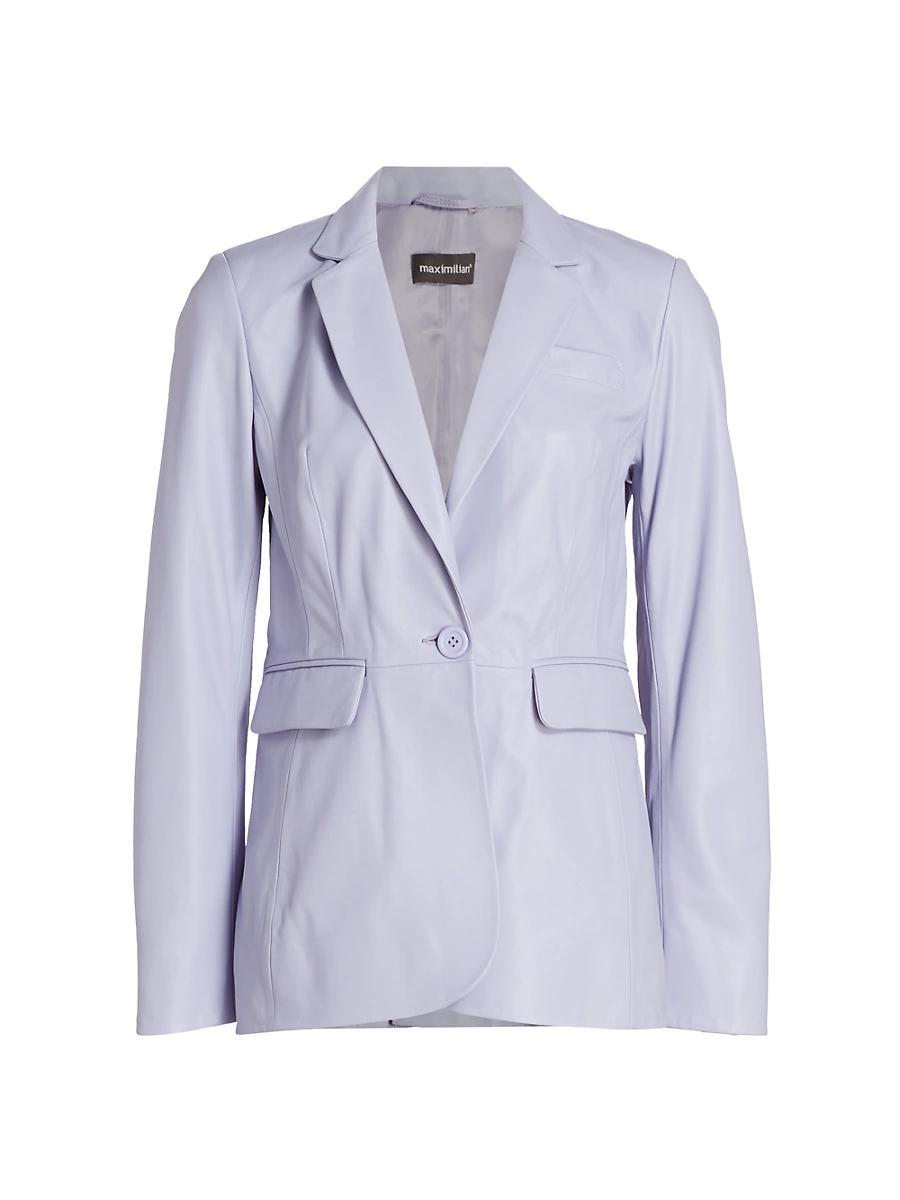 Womens Maximilian Leather Blazer Jacket Product Image