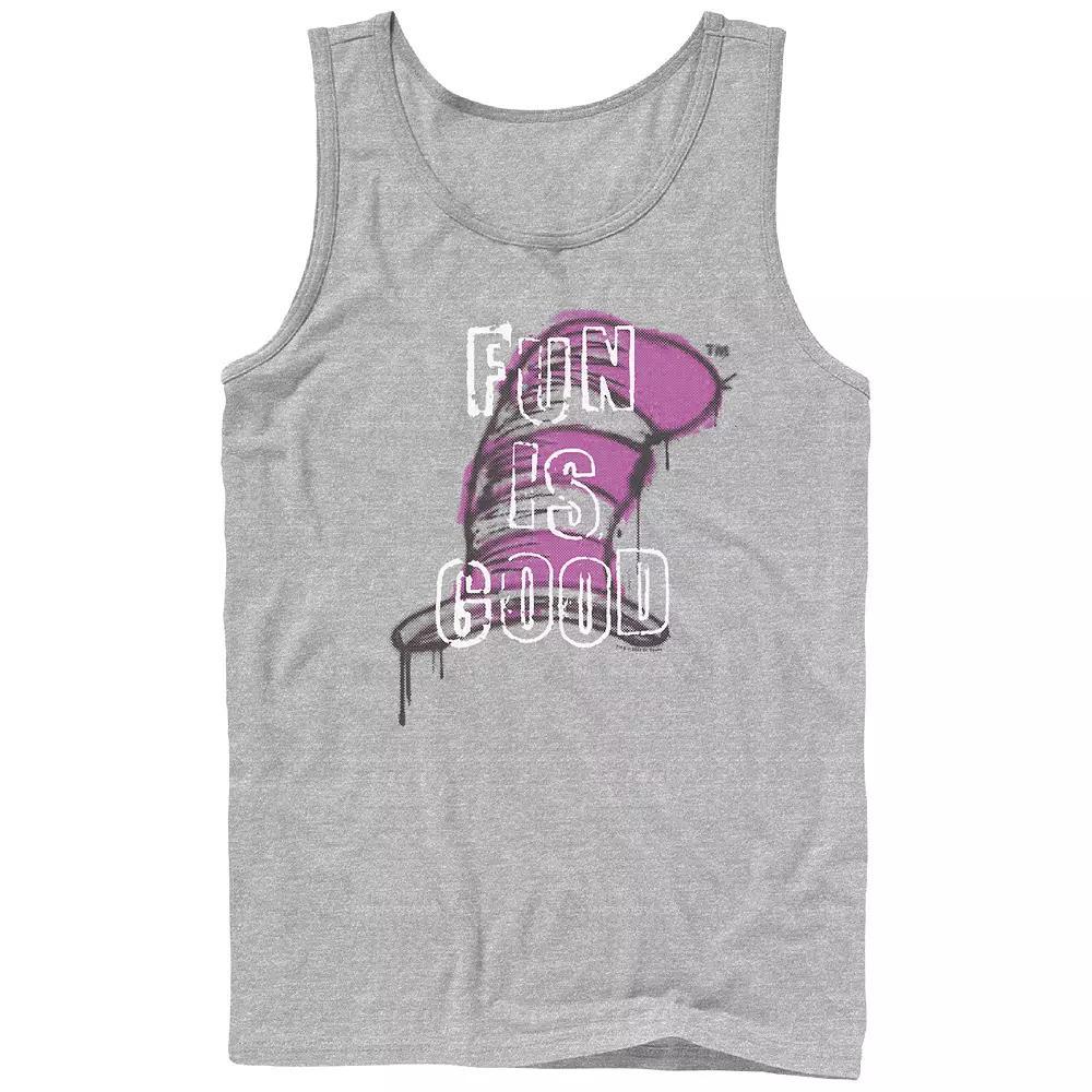 Men's Dr. Seuss Fun Is Good Graphic Tank, Size: Large, Athletic Grey Product Image