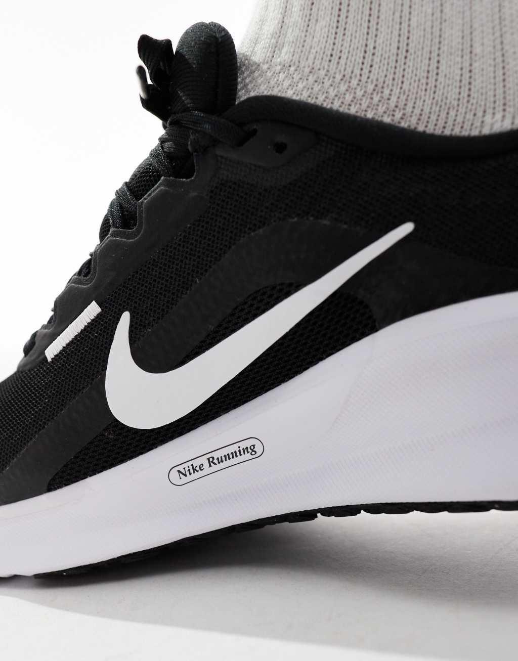 Nike Running Downshifter 13 sneakers in black and white Product Image