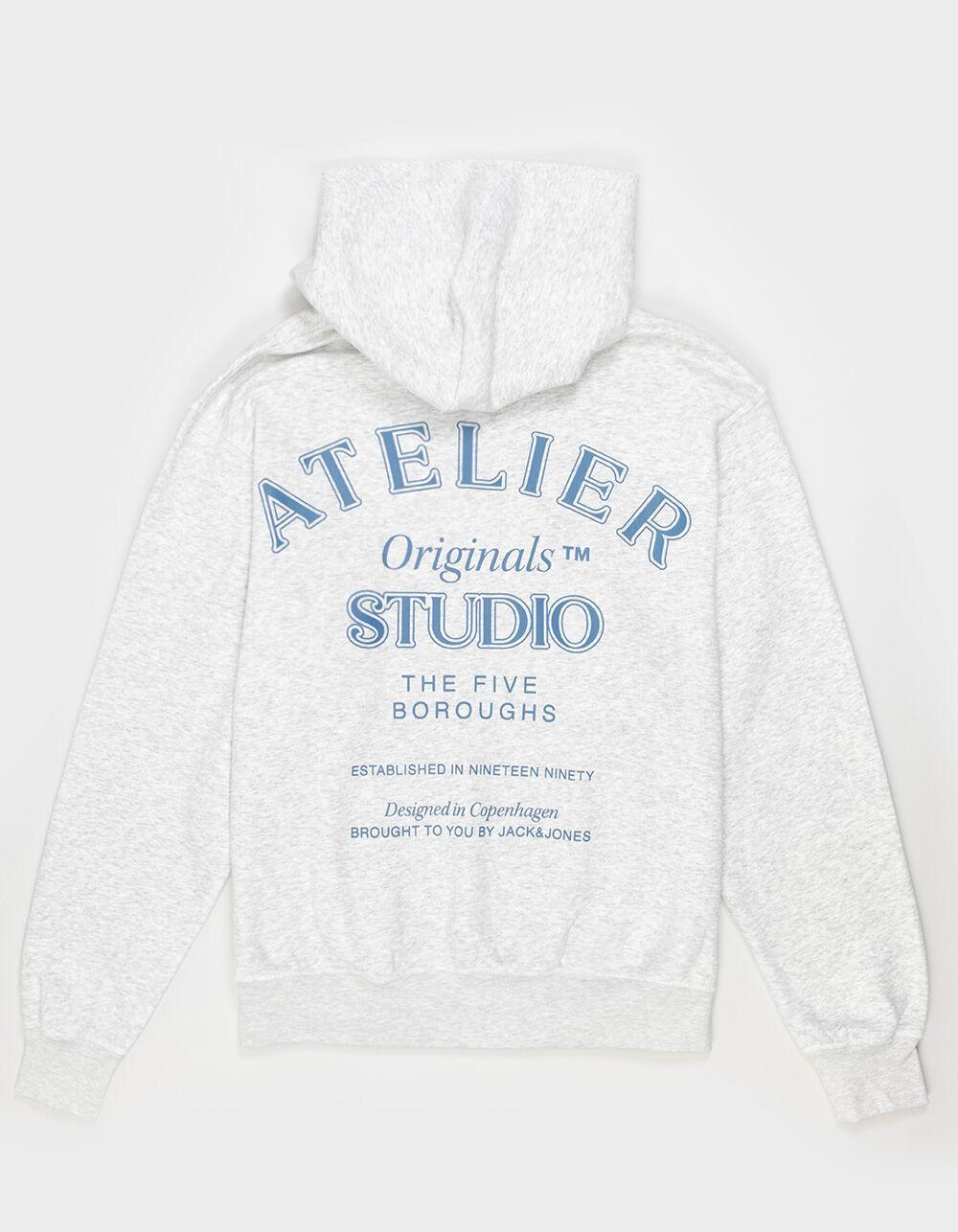JACK & JONES Brooklyn Back Mens Hoodie - LIGHT GRAY Product Image