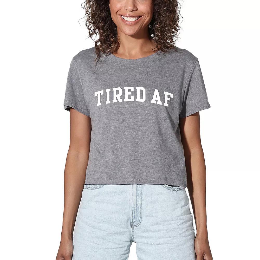 Womens Suburban Riot Tired Af Crop Tee, Girls Product Image