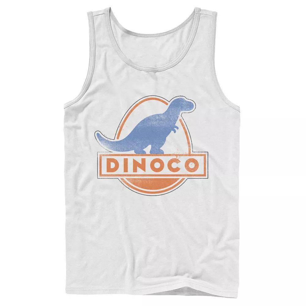 Men's Disney Pixar Cars Iconic DINOCO Gas Station Logo Tank Top, Size: Large, White Product Image
