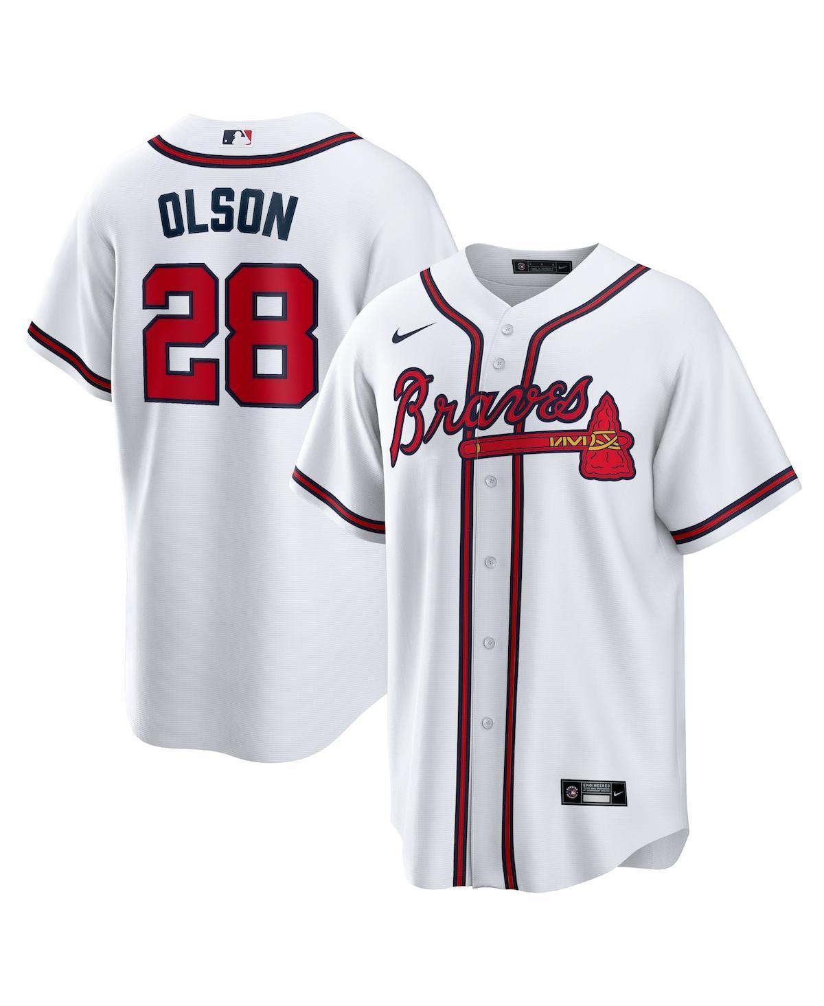 Men's Nike Matt Olson White Atlanta Braves Home Replica Player Jersey, Size: Small Product Image