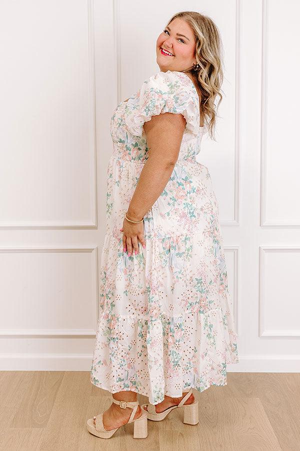 Wrapped in Romance Eyelet Floral Maxi Dress Curves Product Image