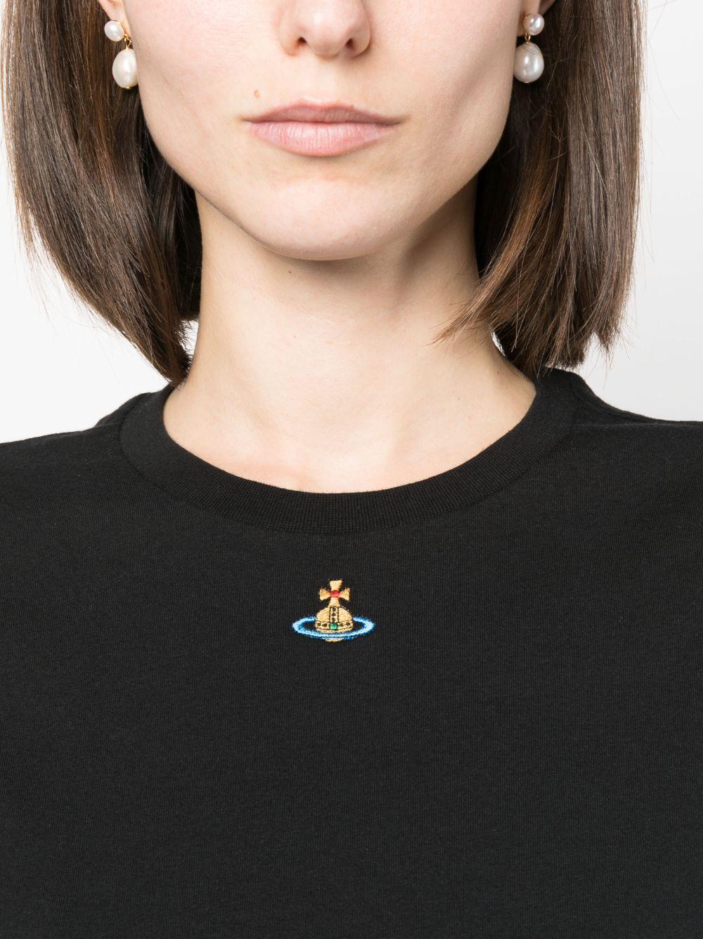 Orb logo-embroidery cotton T-shirt Product Image