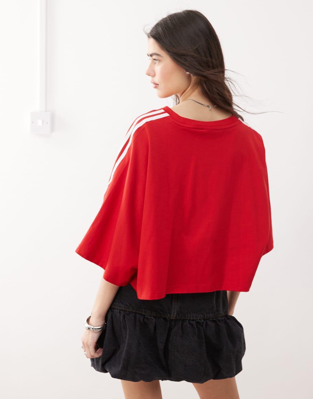 adidas Originals Adilenium Season 3 boxy fit T-shirt in red Product Image