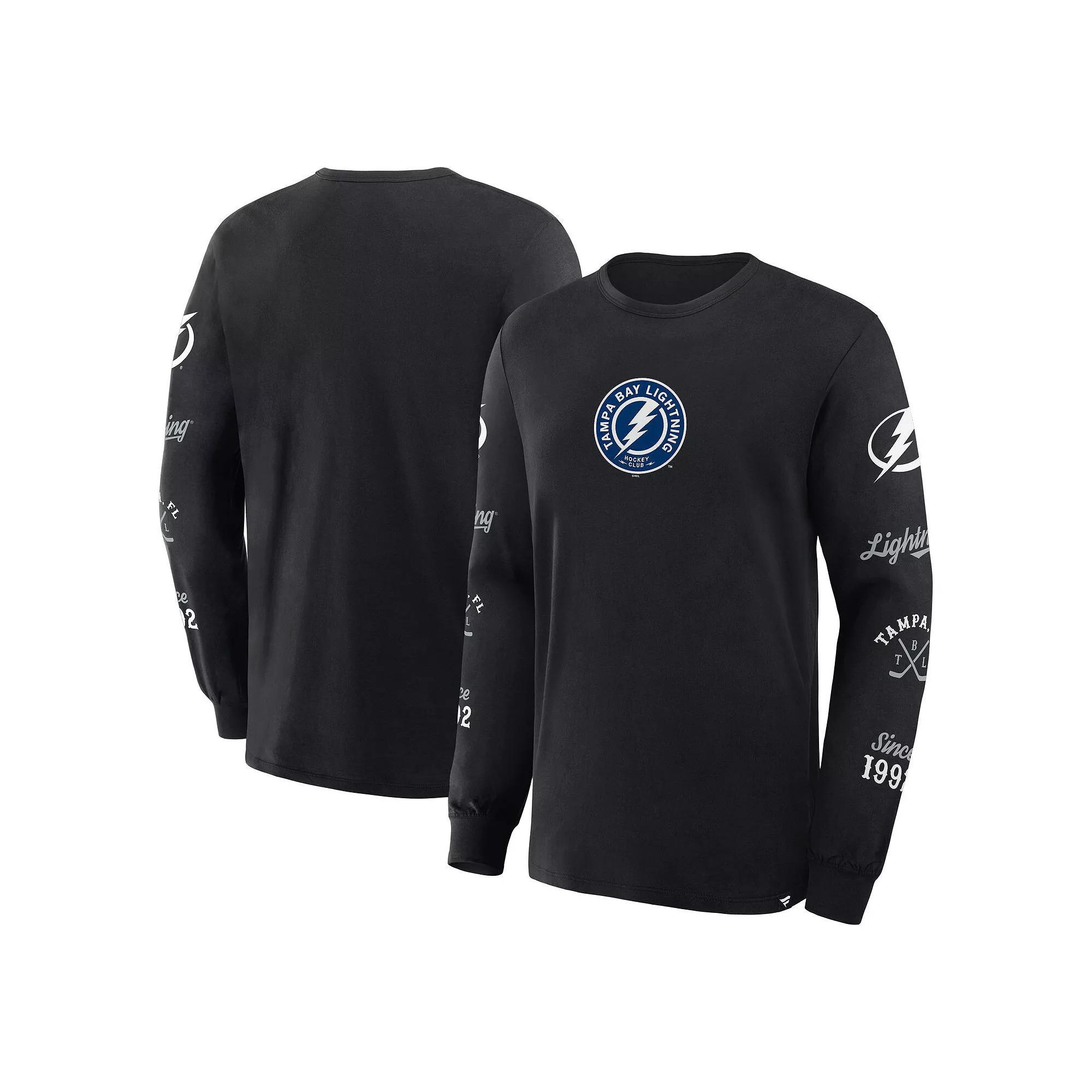 Men's Fanatics Black Tampa Bay Lightning Boxed In Legacy Long Sleeve T-Shirt, Size: Large, Lgh Black Product Image