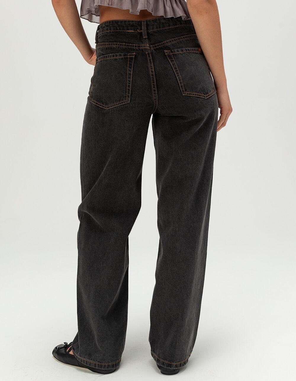 RHYTHM Low Rise Womens Baggy Jeans - GREY DENIM Product Image