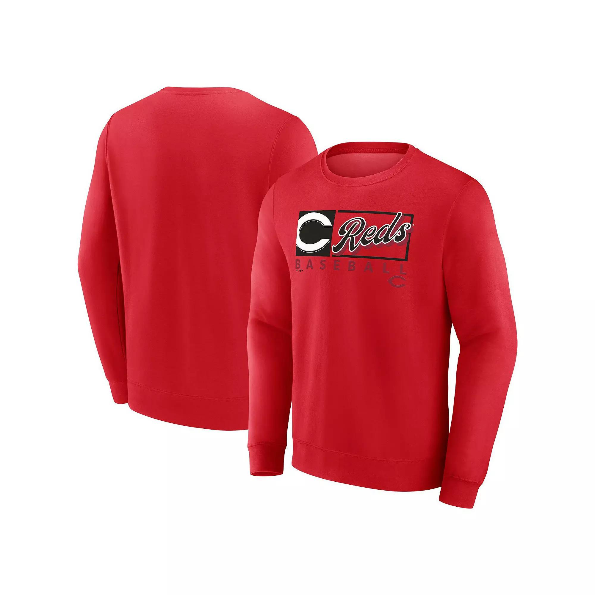 Men's Fanatics Red Cincinnati Reds Focus Fleece Pullover Sweatshirt, Size: Large, Red Red Product Image