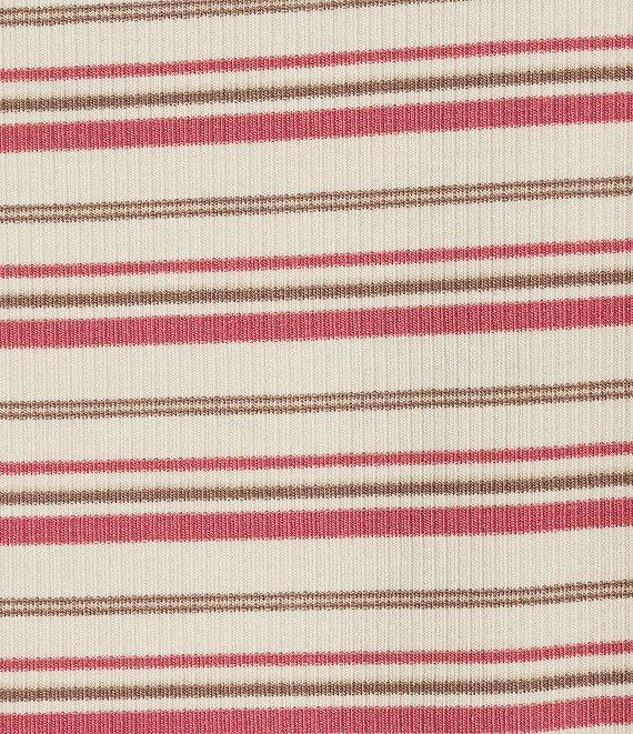 Liverpool Los Angeles Plus Size Knit Stripe Print Scoop Neck Sleeveless Top Product Image