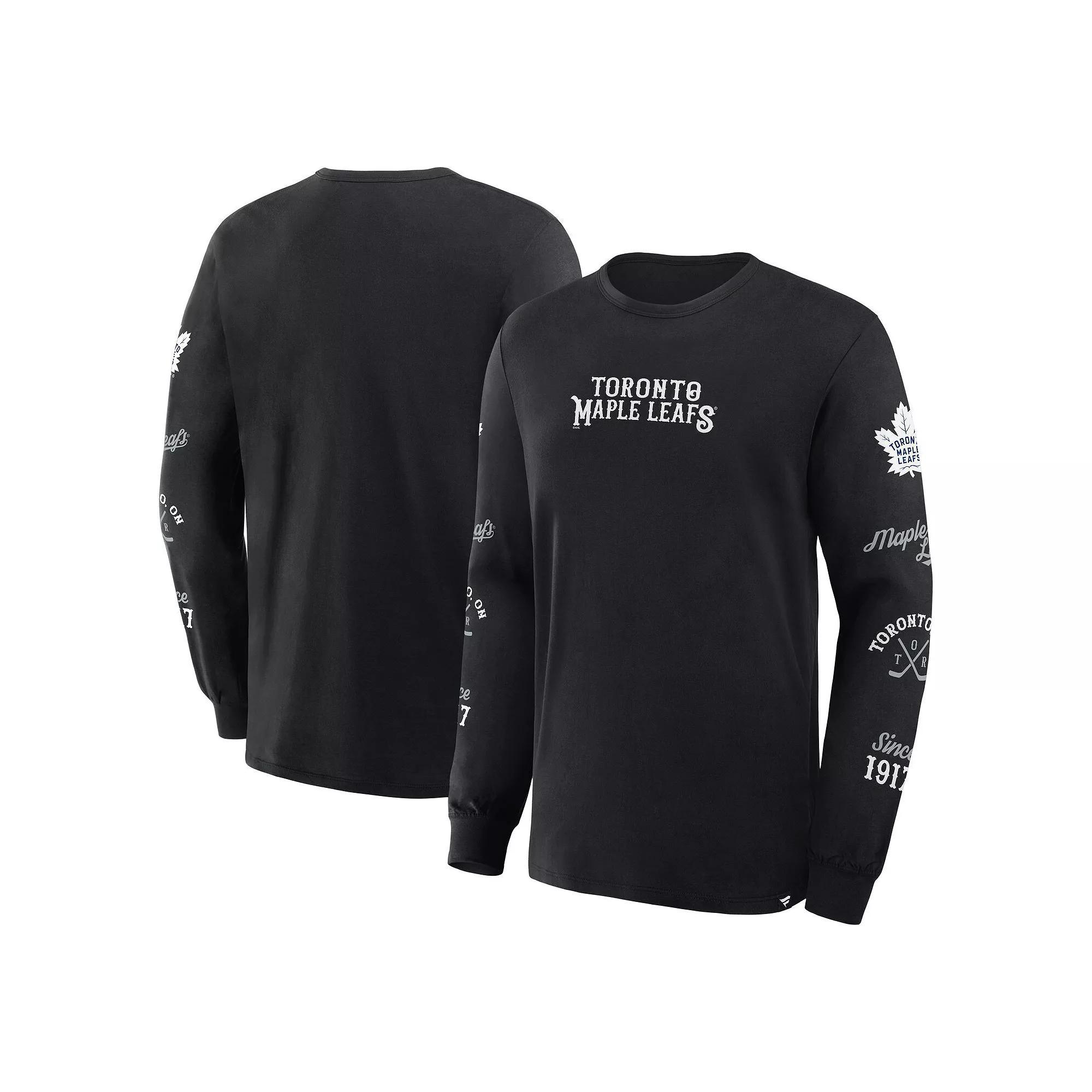 Men's Fanatics Black Pittsburgh Penguins Boxed In Legacy Long Sleeve T-Shirt, Size: Small Product Image
