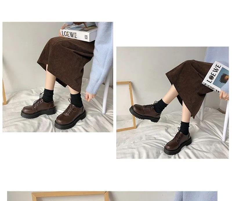 Platform Lace Up Oxford Shoes Product Image